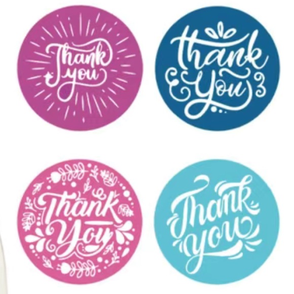 500 Roll Thank You Sticker 1 inch - Picture 2 of 3